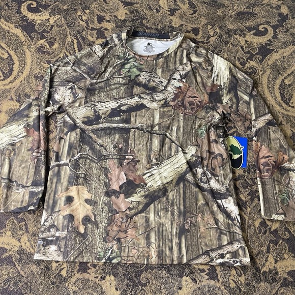 Vtg Y2K Starter Mossy Oak Long Sleeve Fitted Top Polyester Mens Size 3XL New - Picture 1 of 9